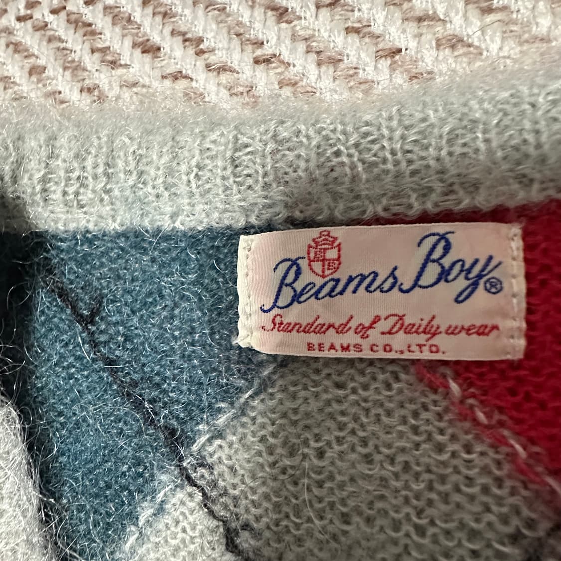 BEAMS BOY argyle knit vest 상품이미지3