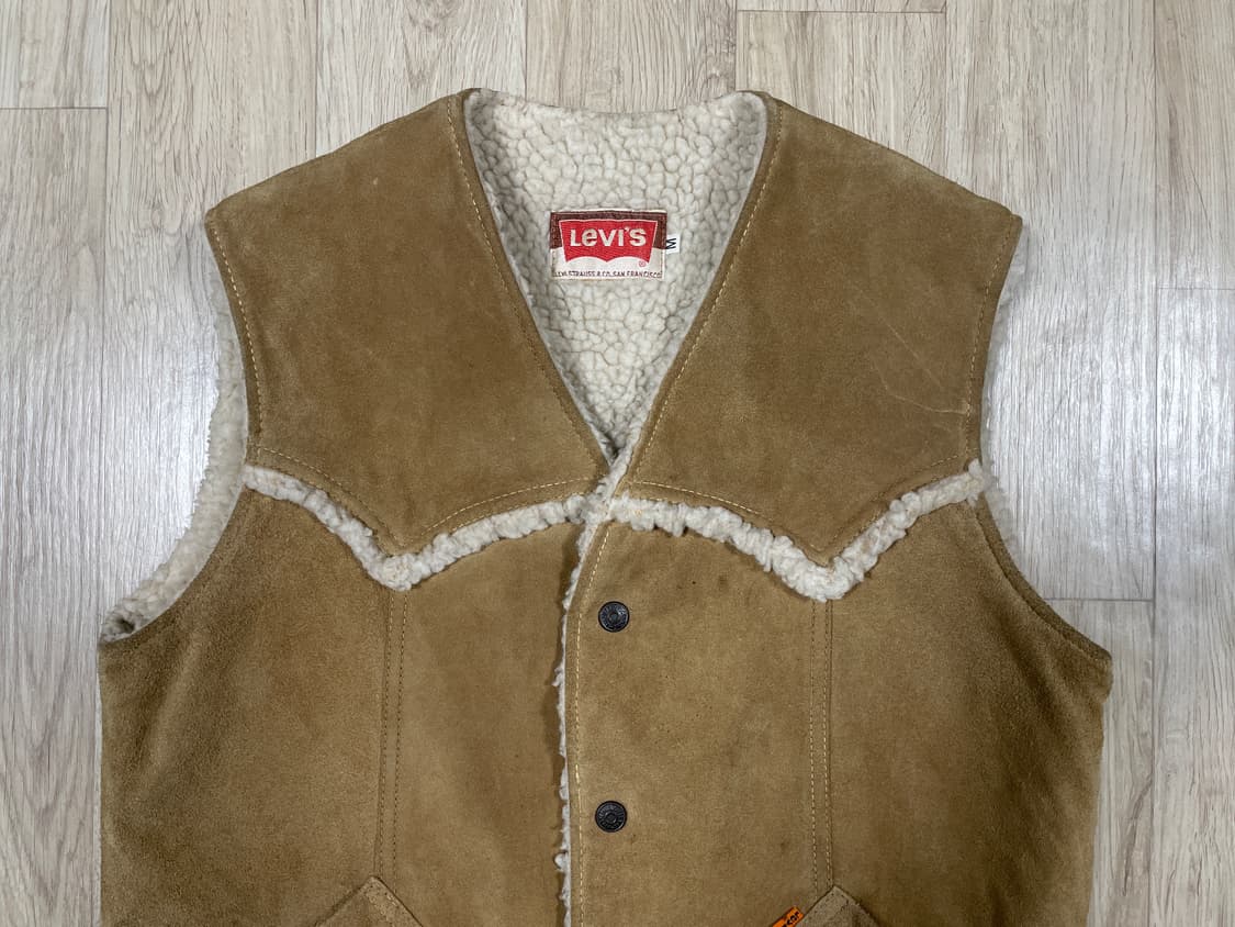 95) LVC원판 70s 리바이스 가죽 웨스턴 양털베스트(멕시코제)RRL 상품이미지6