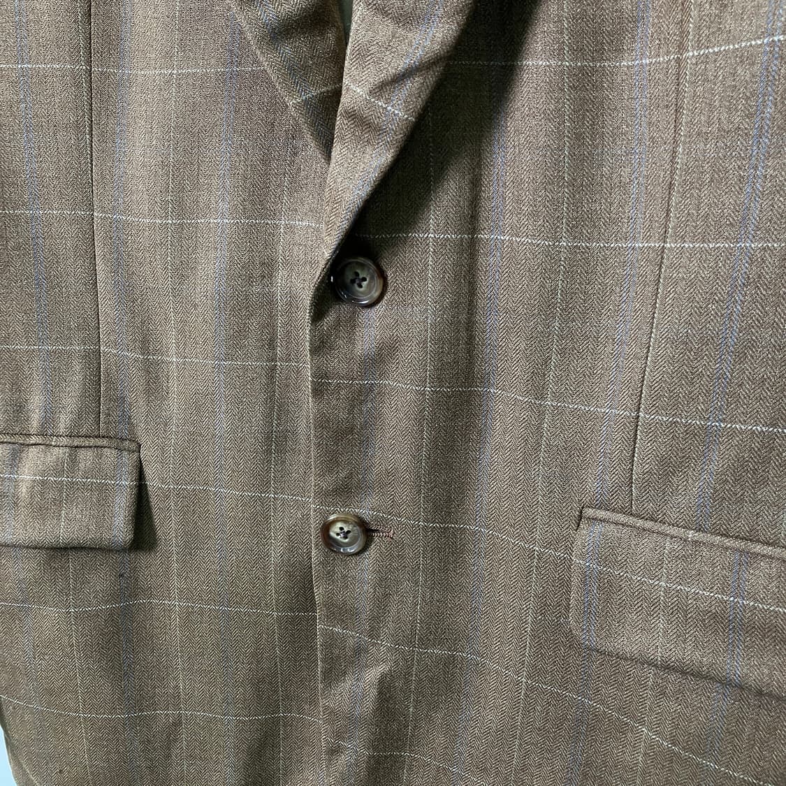 버버리 브라운 체크 실크 블레이저 자켓 40 상품이미지5