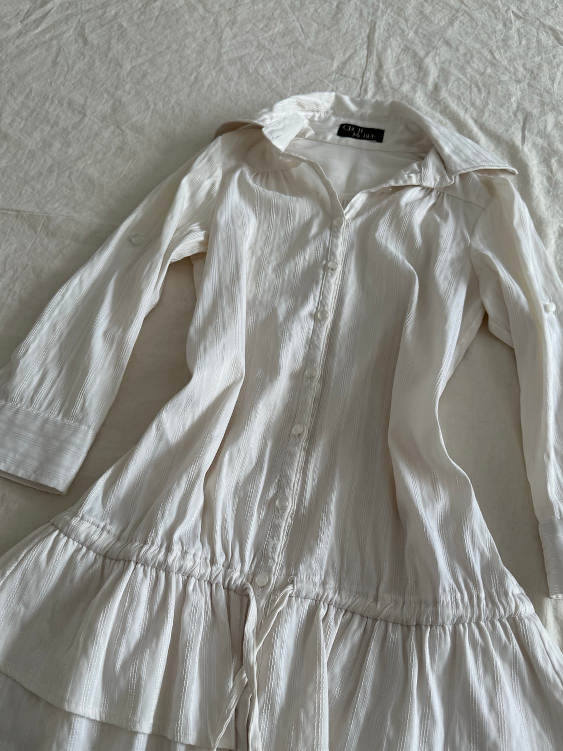 세실맥비 라이트 베이지 러블리 긱시크 셔츠 원피스 상품이미지4