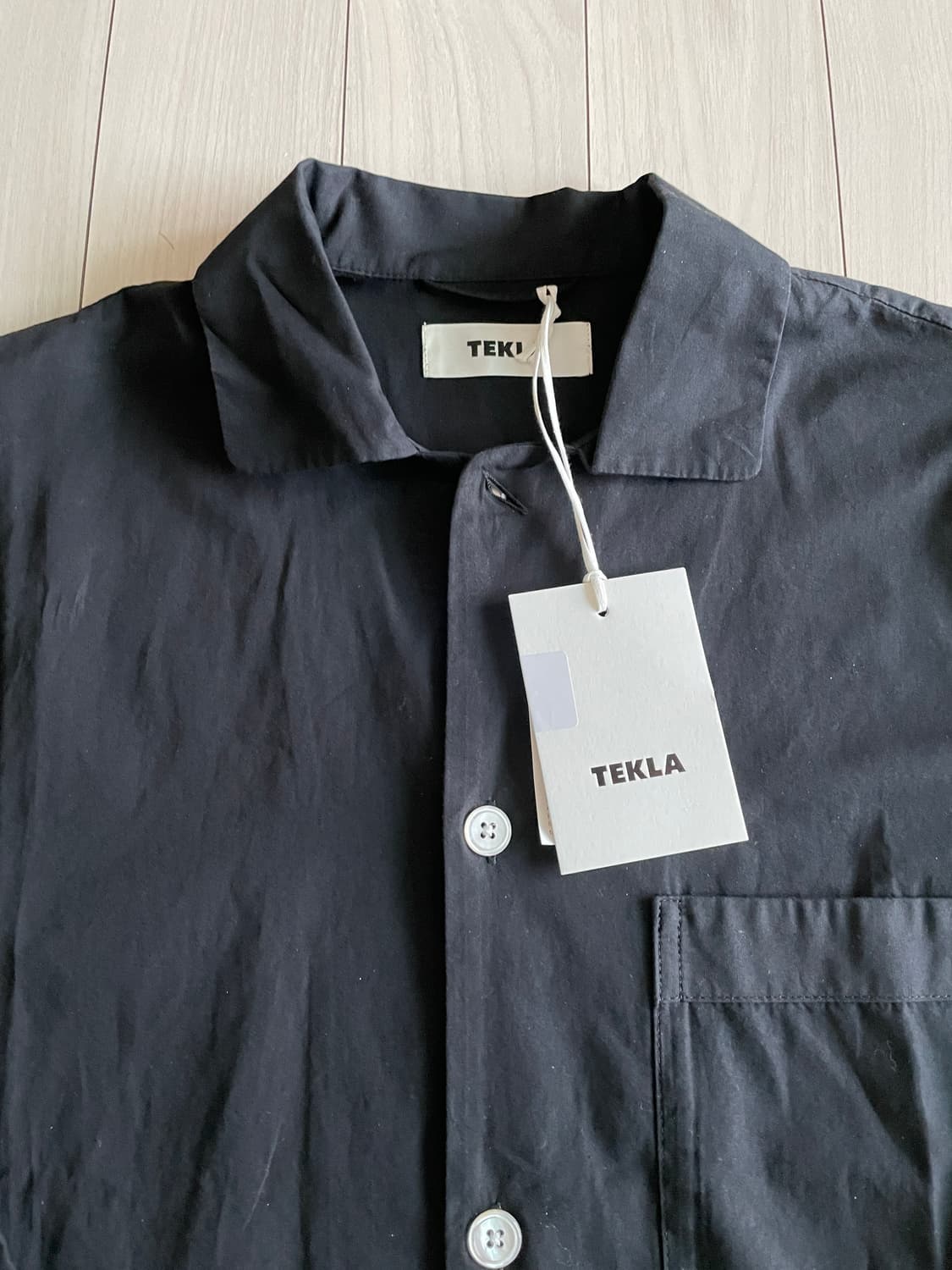 Tekla 블랙 긴팔 파자마 셔츠 S 상품이미지3