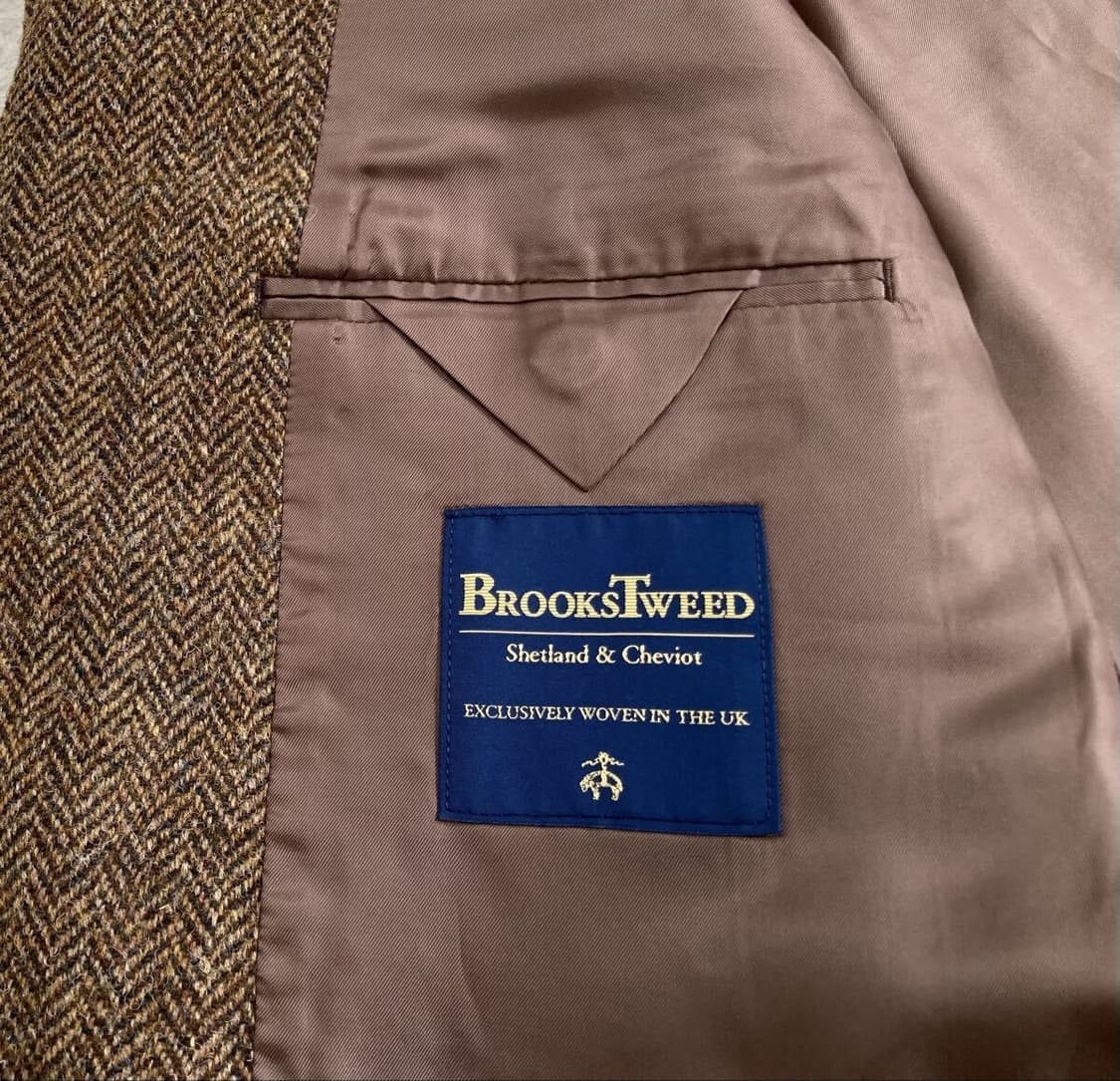 브룩스브라더스 브라운 헤링본 트위드 자켓 상품이미지8