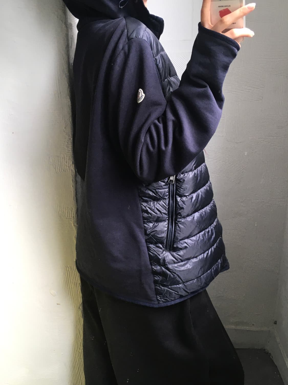 Moncler 몽클레어 네이비 후드 경량 니트 집업 상품이미지3