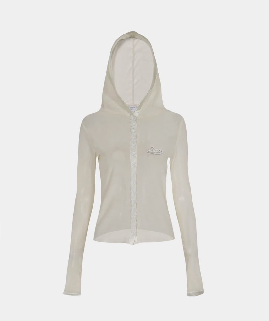 배드블러드 브리즈 버튼 업 메쉬 후드 가디건 시스루 집업 상품이미지1