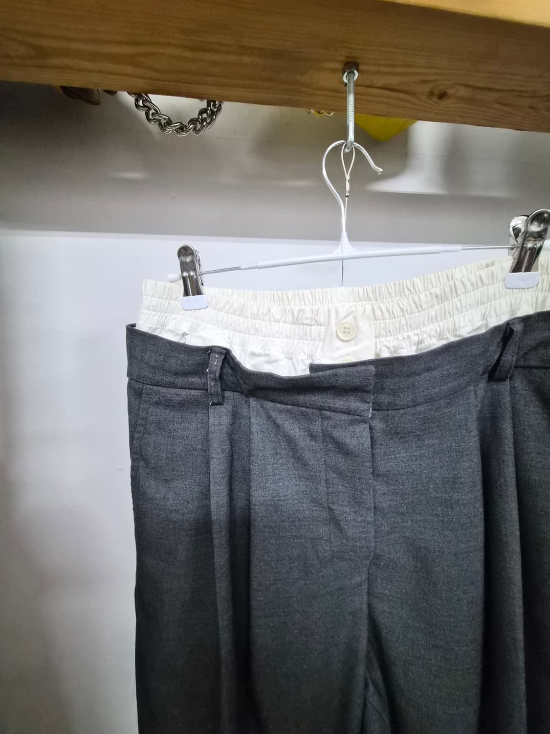 로라로라 장원영. 다현 벌룬가디건. 미드나잇무브 더블웨이스트 와이드 상품이미지8