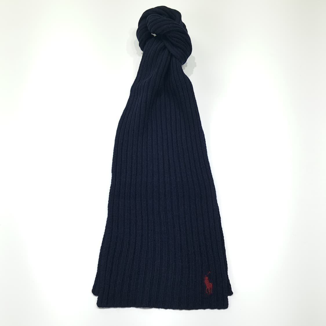 MX656 폴로 램스울혼방 리브 레드포니 네이비 머플러 목도리 상품이미지1