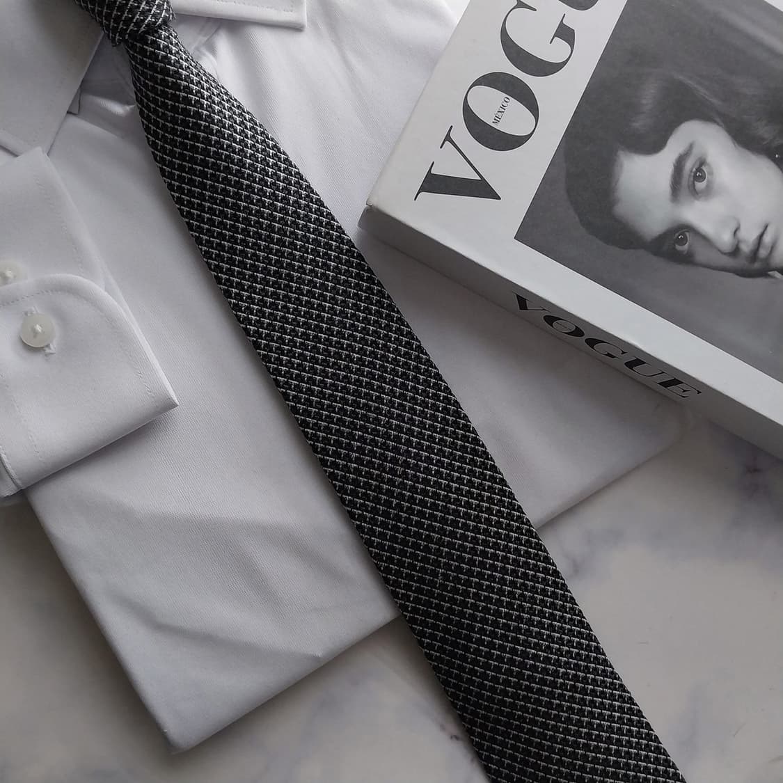 질 스튜어트 실크 텍스처 패턴 슬림 넥타이 7.7cm A+등급 K1443 상품이미지9