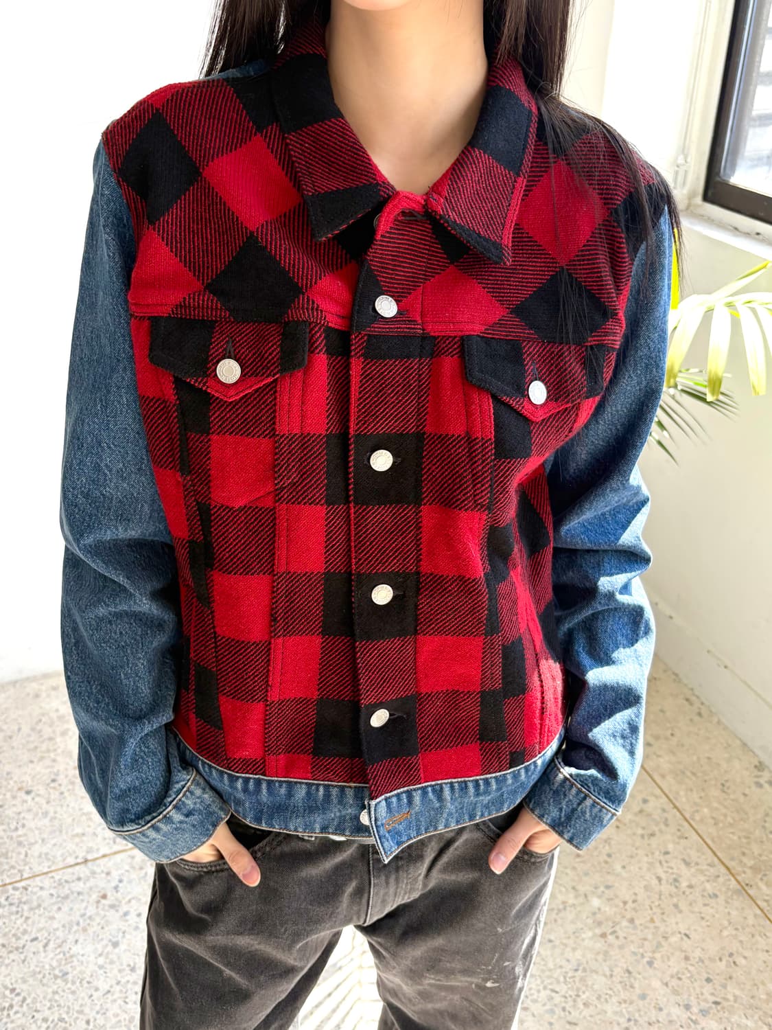 Dries Van Noten 2017 리워크 플란넬 데님 자켓 상품이미지1