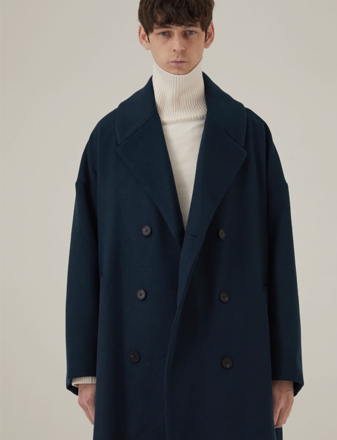 [L]효지노리코 엑스트라 더블 코트 다크그린 상품이미지3