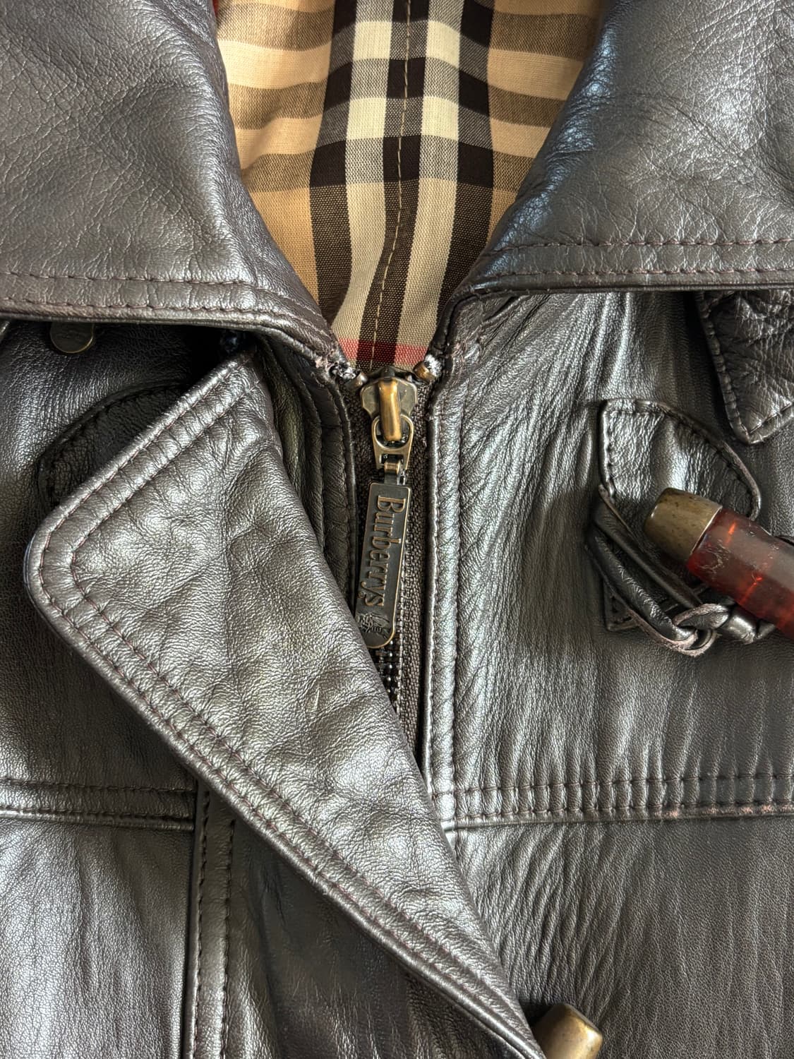 Burberrys 버버리 레더 후드 더플 코트 상품이미지9