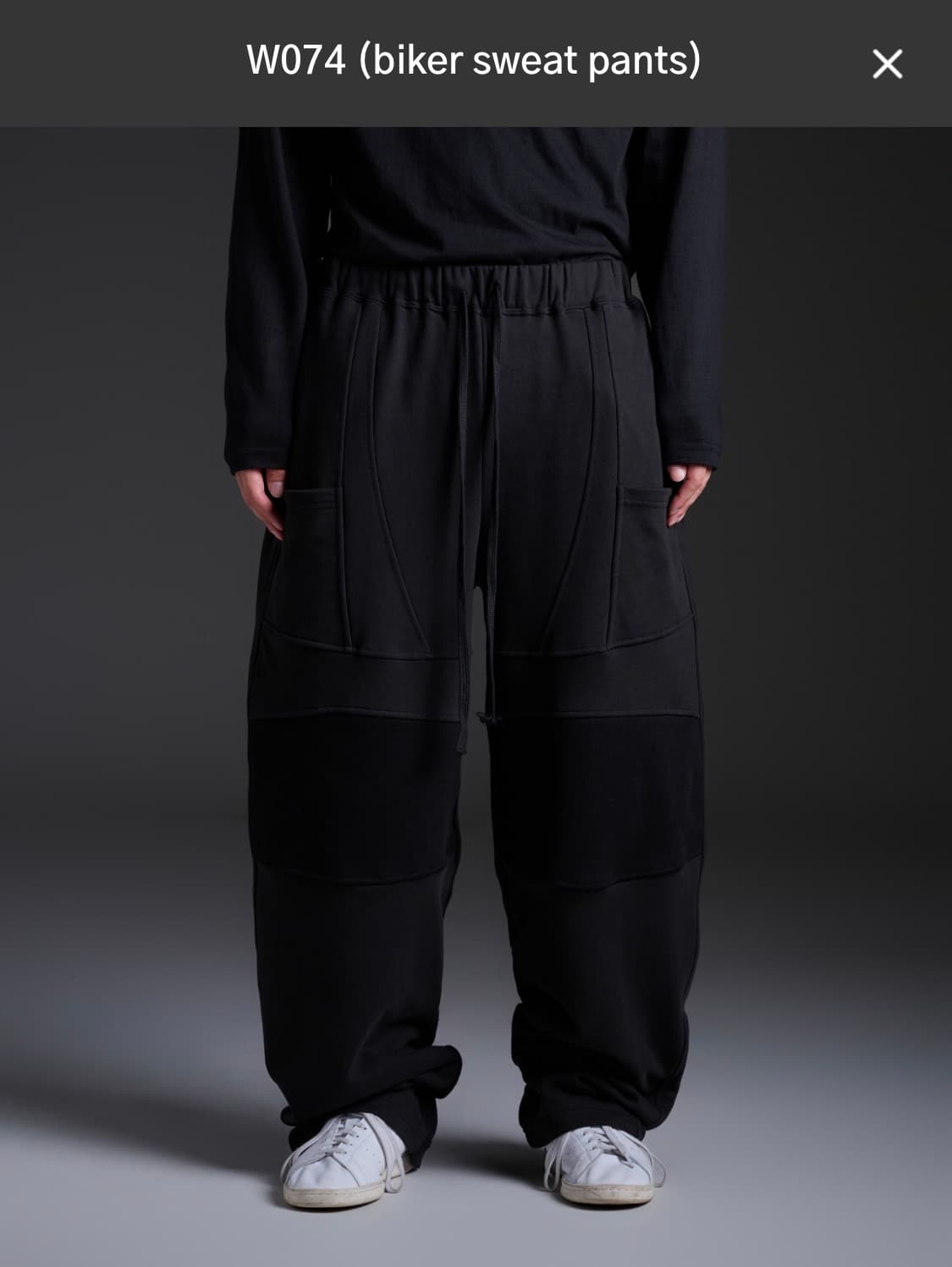 wapworks w074 바이커 스웻팬츠 블랙 새상품 상품이미지1