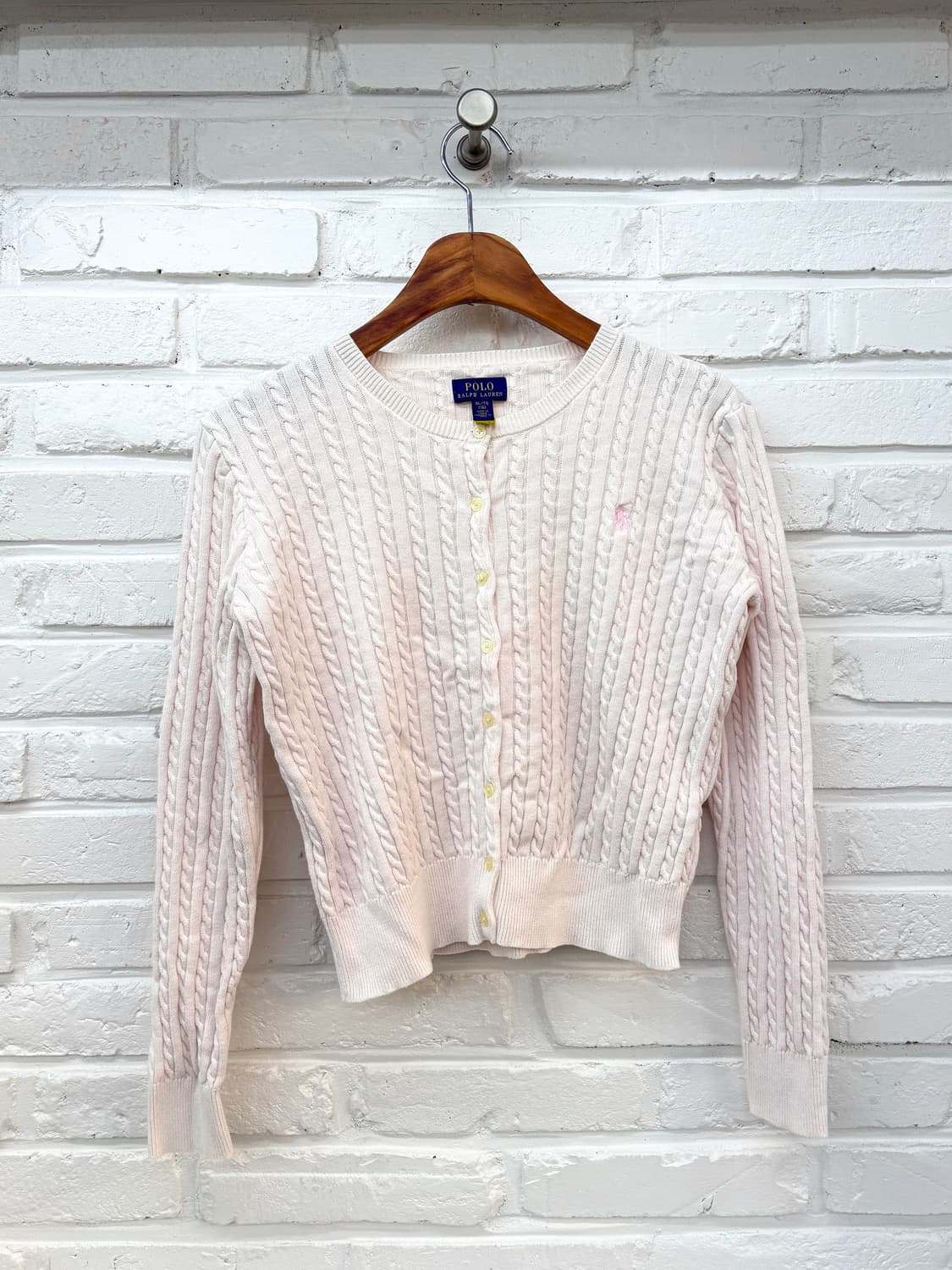 폴로 핑크 꽈베기 가디건 상품이미지3