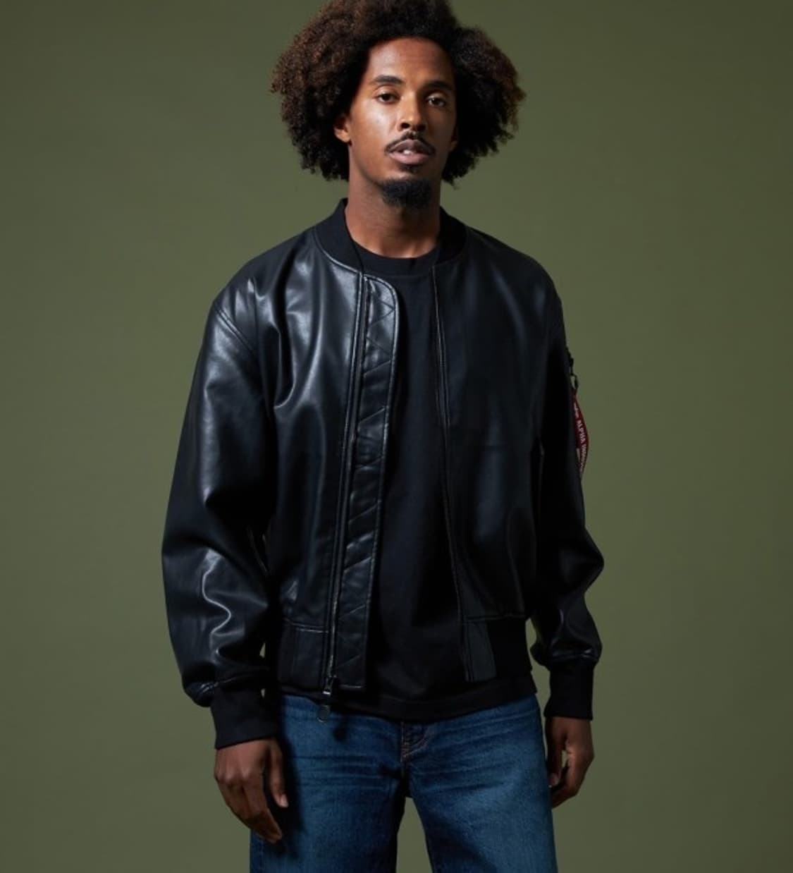 알파인더스트리 비건 레더 마원 점퍼 상품이미지1