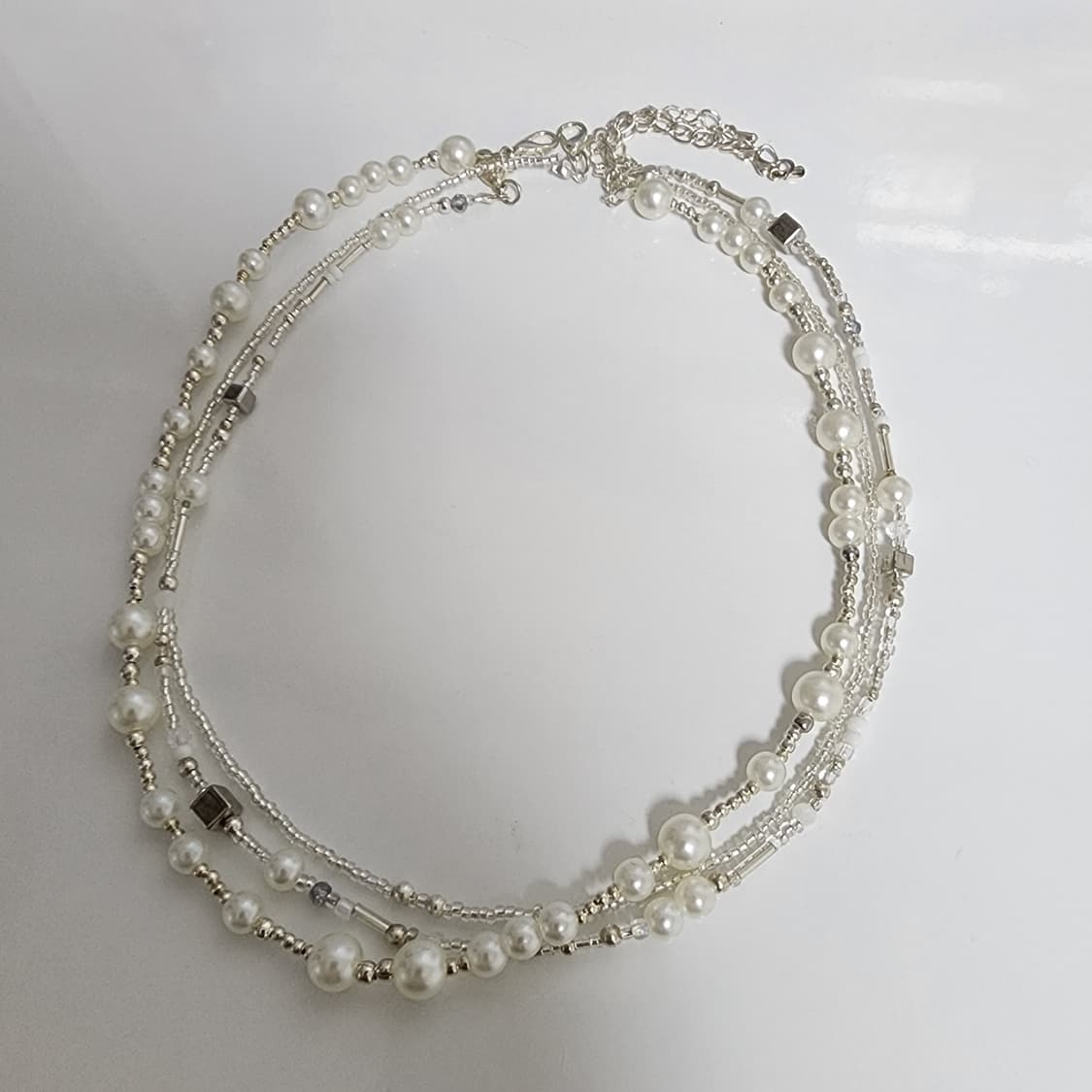 여자 공주풍 진주레이스 목걸이 세트 상품이미지3