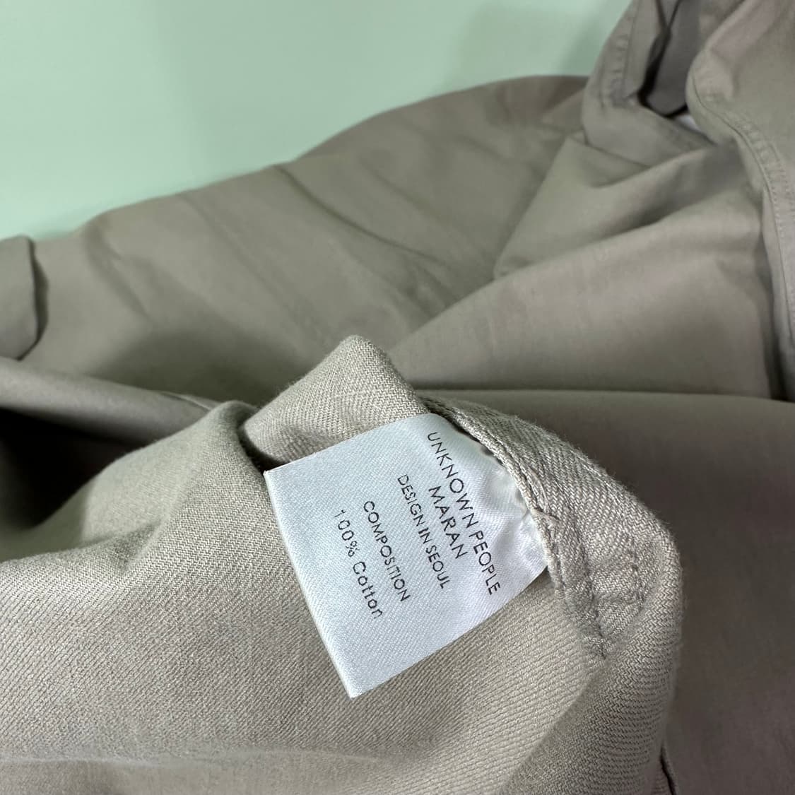 XL 언노운피플 카키베이지 루즈핏 코튼 롱트렌치코트 상품이미지7