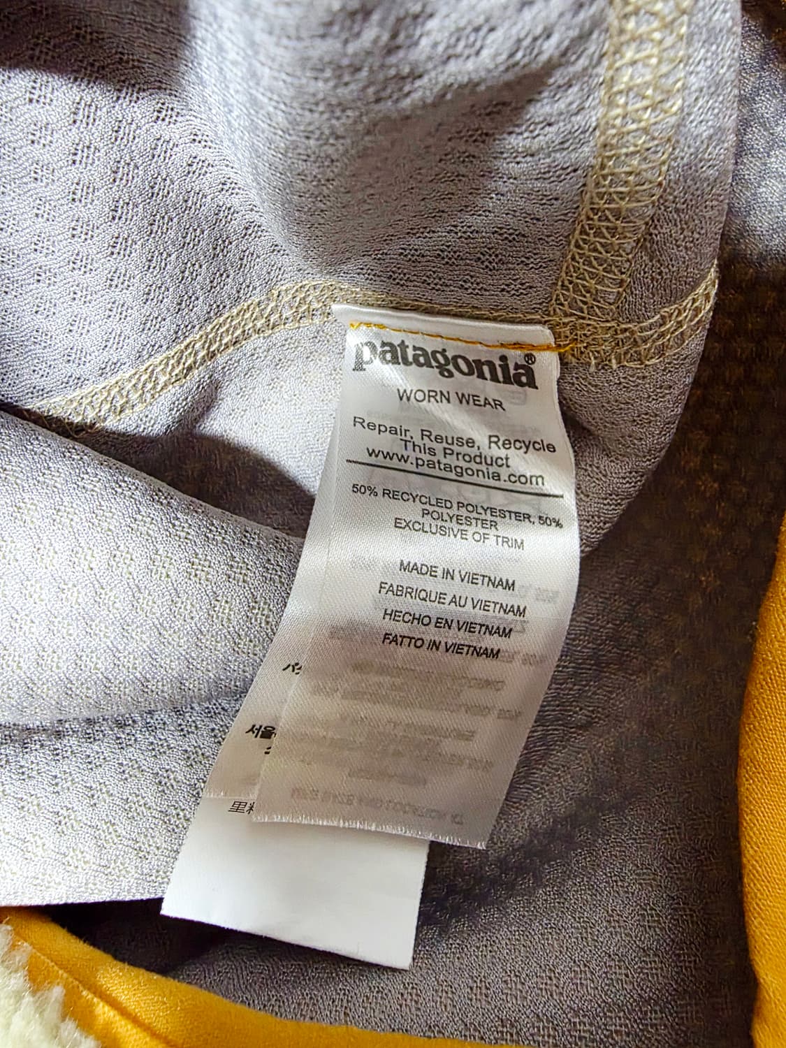 파타고니아 귀한 머스타드 배색 딥파일 레트로X 후리스 자켓 XL 실측M 상품이미지5