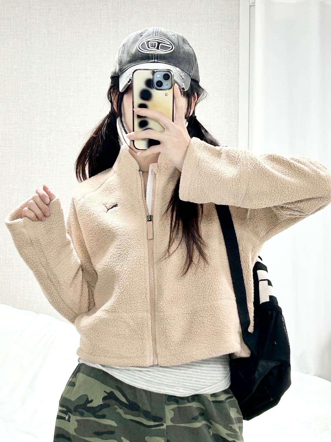 퓨마 자수로고 크롭 쉐르파 자켓 상품이미지2