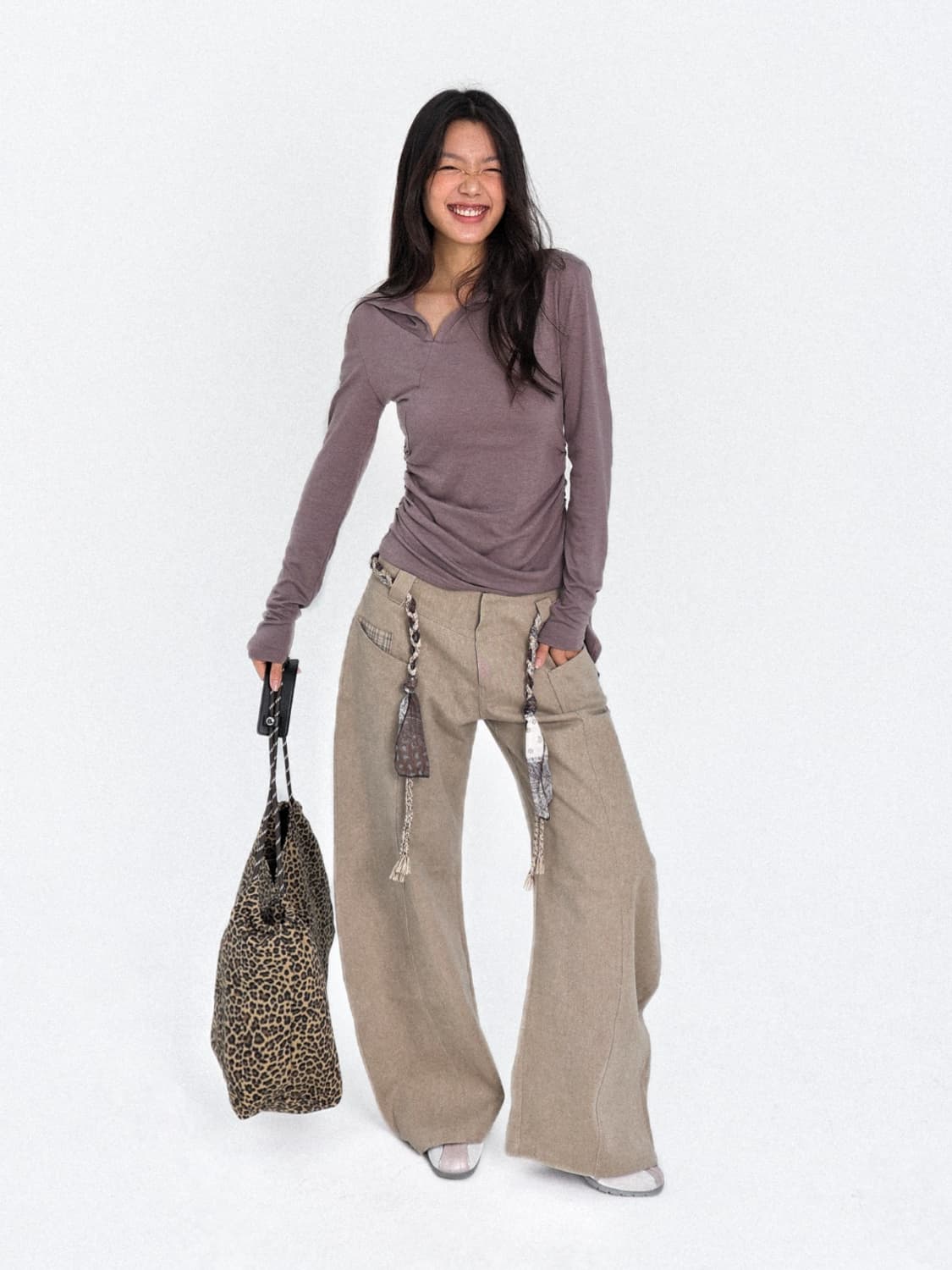 구해요) 벨루어 체크 포켓 커브 라인 팬츠 XS 상품이미지1