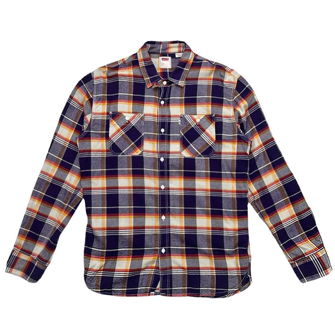 리바이스 퍼플 체크 플란넬 투포켓 셔츠 L 상품이미지1