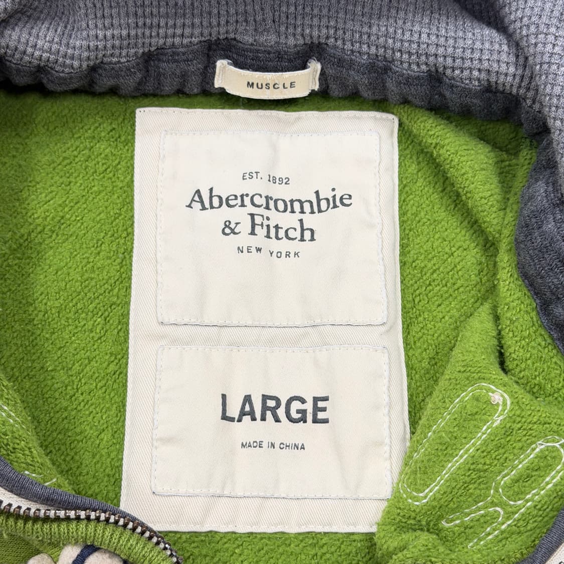 아베크롬비 빈티지 양홍원 그린 데미지 그런지 Y2K 후드집업 자켓 L 상품이미지6