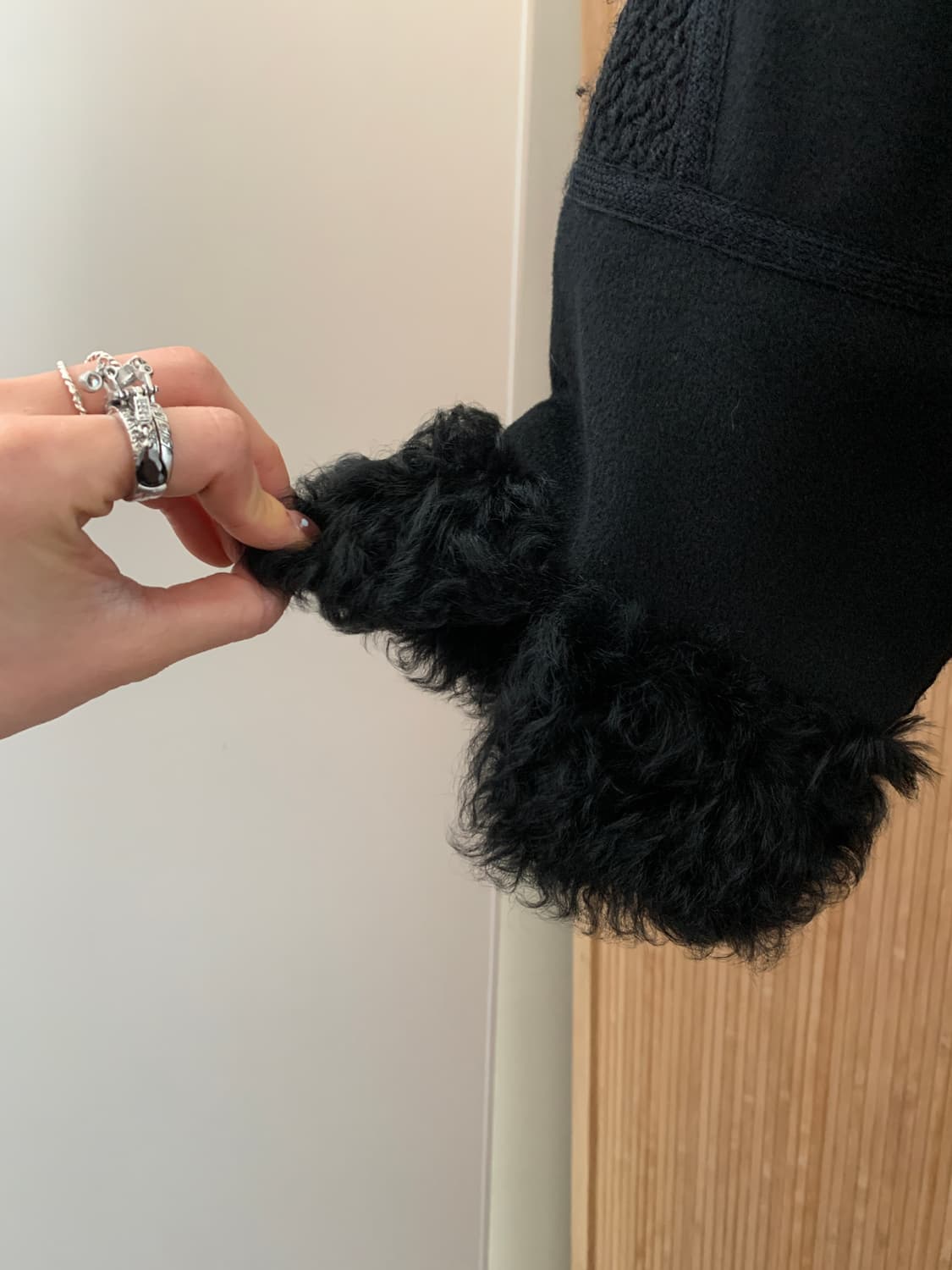 빈티지 블랙 양털 울 자켓 상품이미지8