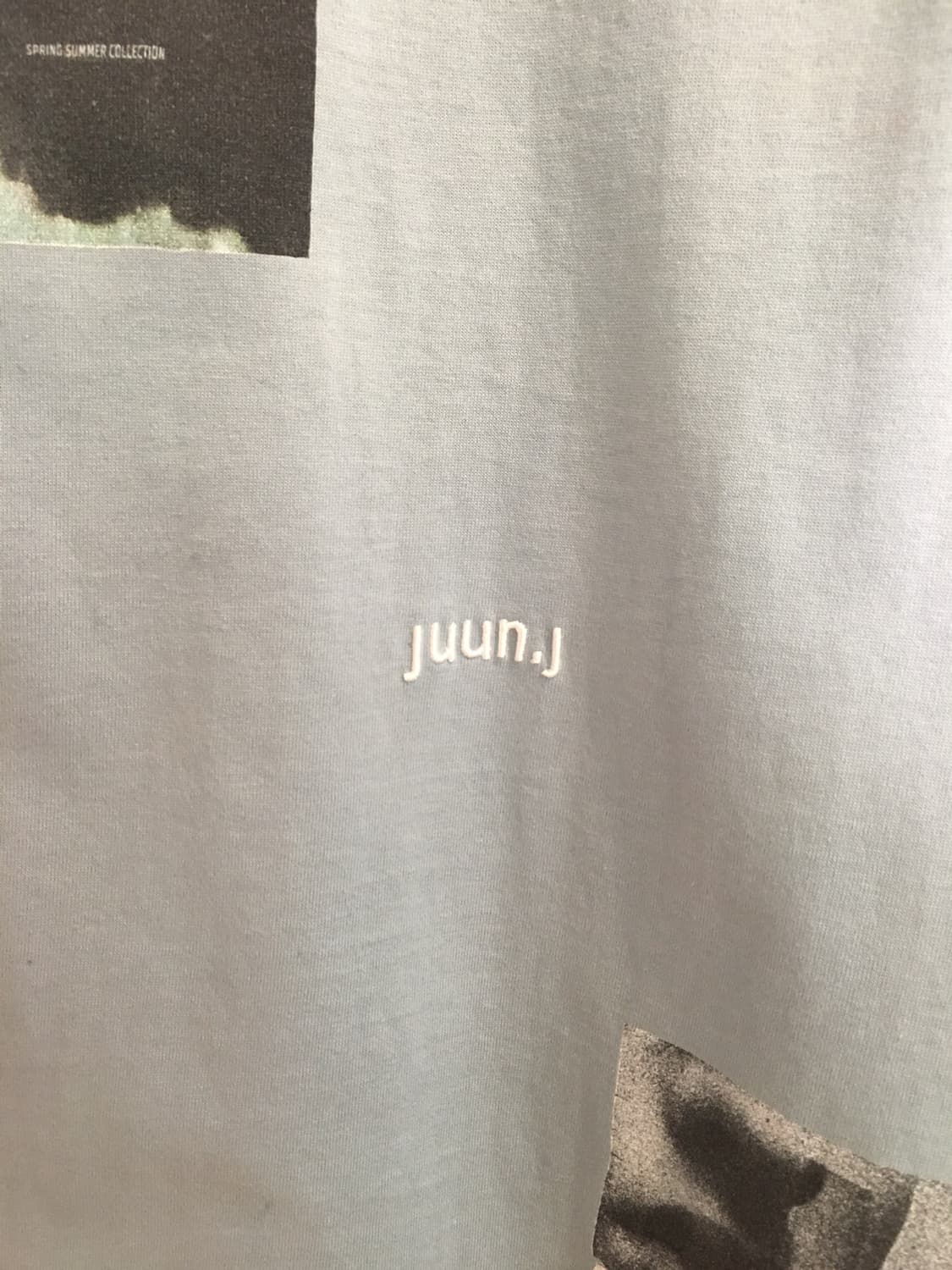준지 Juun.J 블루 백프린팅 반팔 티셔츠 46 상품이미지4