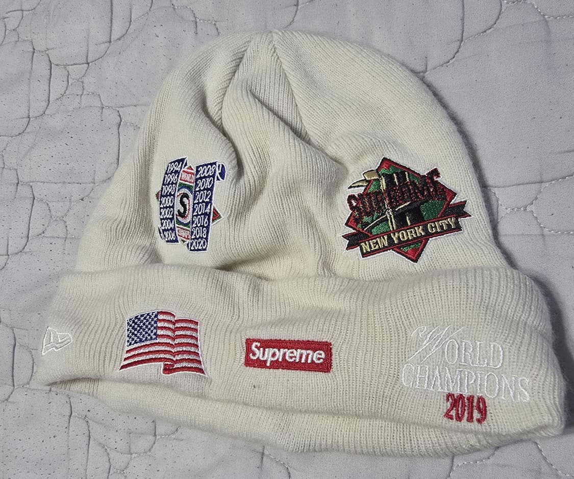 슈프림 뉴에라 월드시리즈 패치 비니 아이보리 상품이미지2