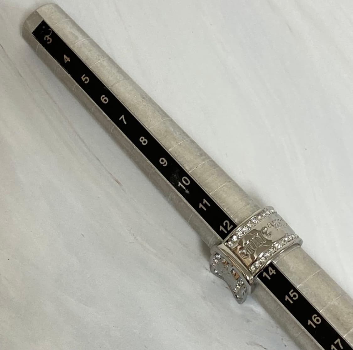 비비안웨스트우드 아카이브 레터링 로고 각인 화이트 크리스탈 벨트링 반지 상품이미지5