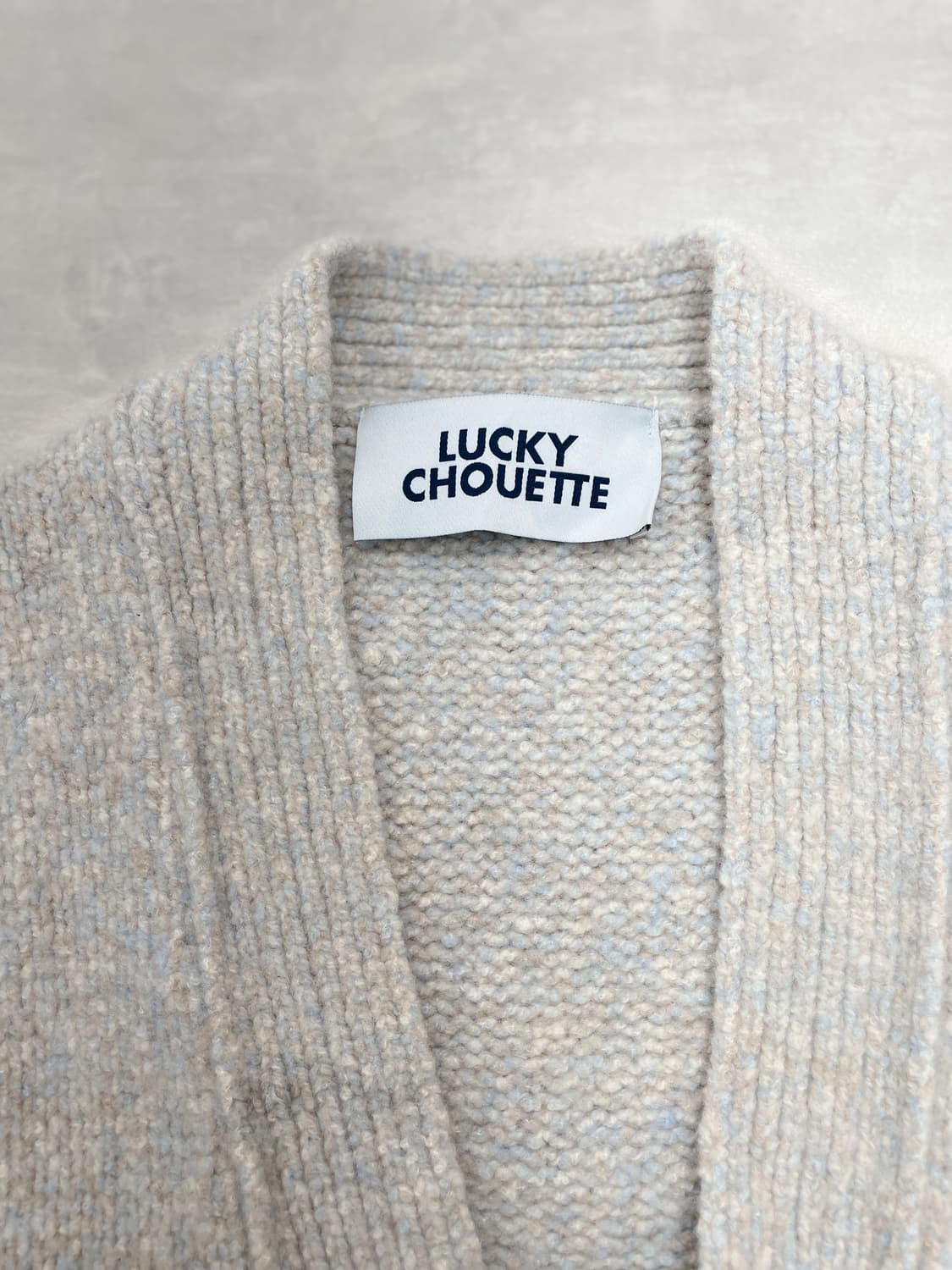 럭키슈에뜨[LUCKY CHOUETTE] 여성 믹스 텍스처 롱 니트 가디건 상품이미지5