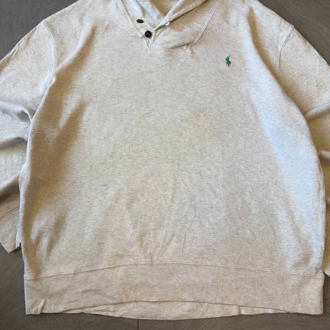 폴로 정품 아이보리 코튼 숄카라 니트 상품이미지3