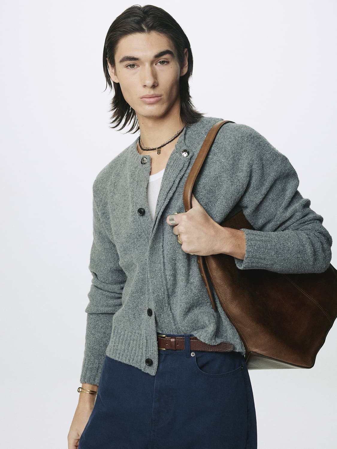 M XL 토니웩 버튼 다운 니트 가디건 그레이 미개봉 새제품 판매 상품이미지1