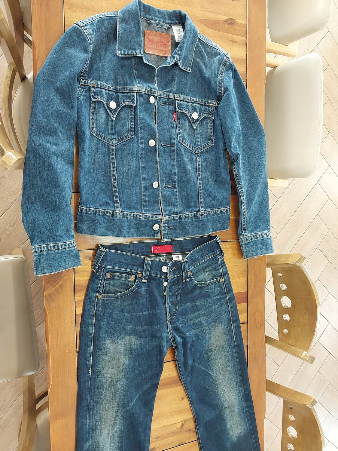 리바이스 타입원 아이코닉 데님자켓 팬츠 셋업 일괄판매 상품이미지1