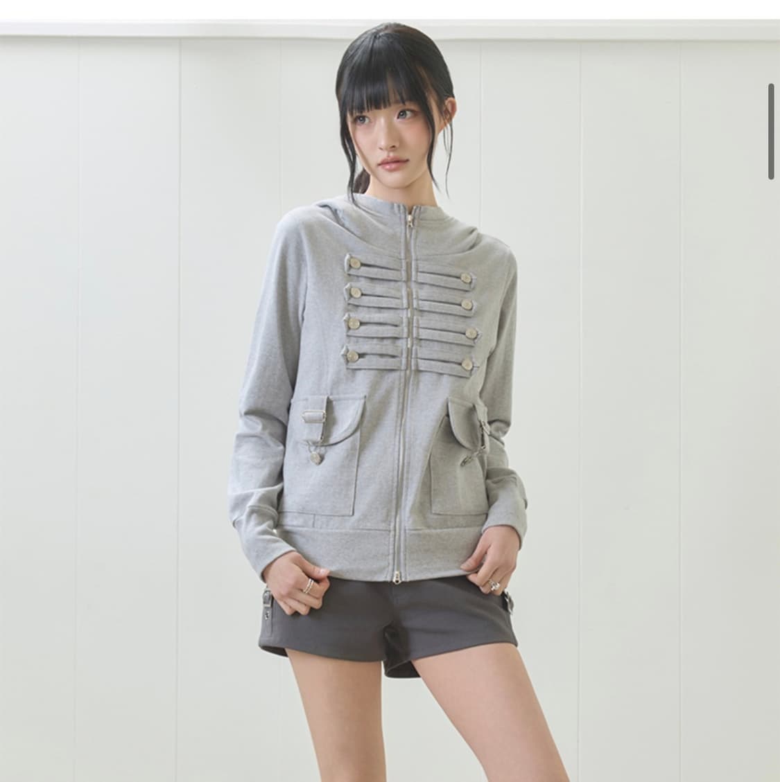 러브이즈트루 나폴레옹 후드집업 그레이 상품이미지2