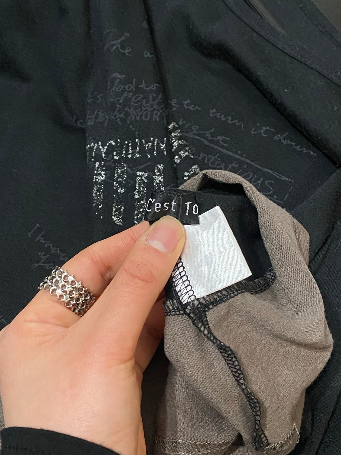 C’est tout 글리터 프린팅 디테일 레이어드 슬리브 상품이미지6