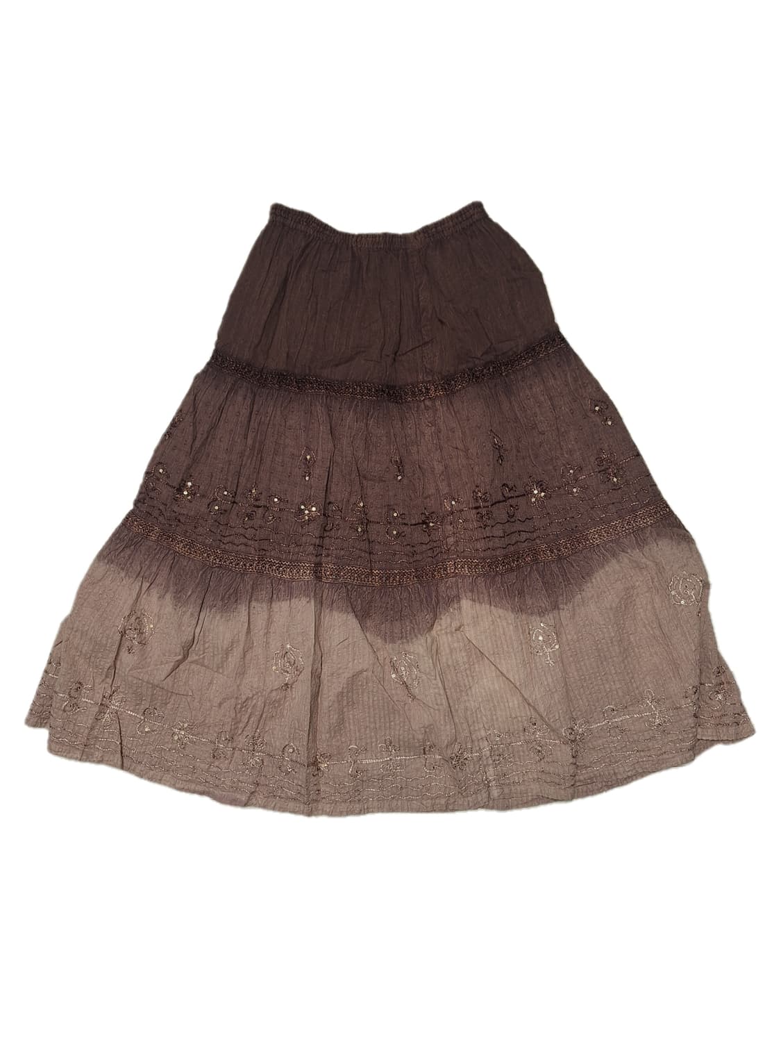 히피 자수 스팽클 삼 색 롱스커트 상품이미지1