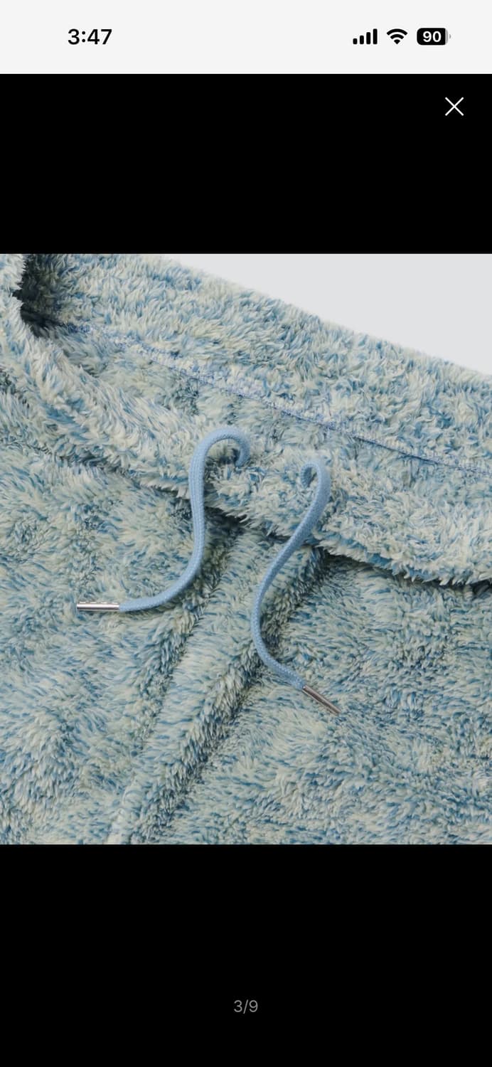 무신사 털바지 (우먼즈 샤기 플리스 와이드 라운지 팬츠 스카이블루) 상품이미지5