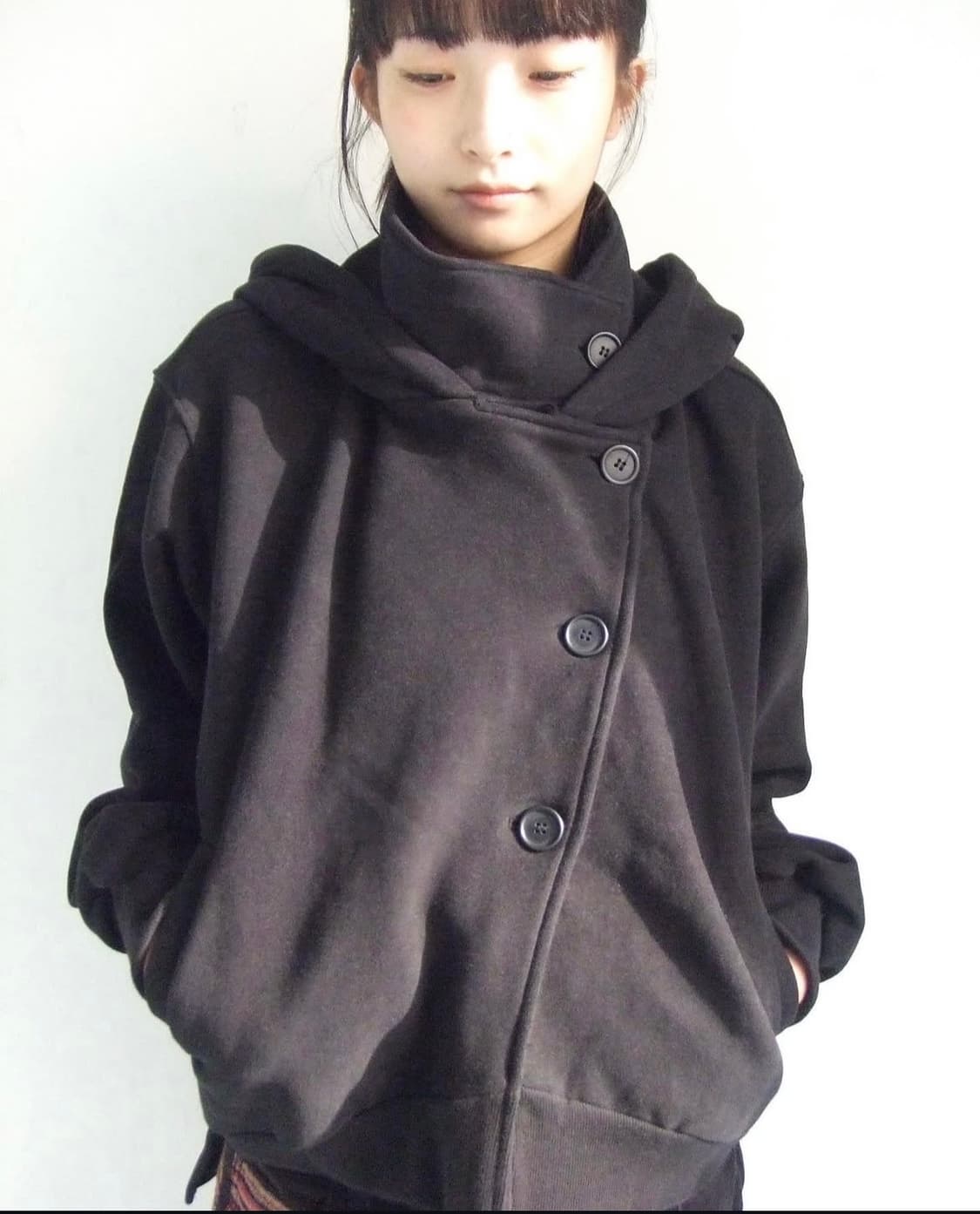 오스하이 후드집업 High Neck Hood Zip Up Black 상품이미지1