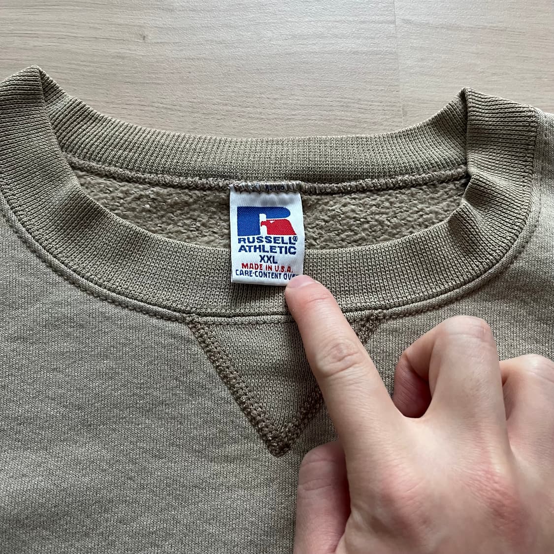 [2XL] 90s 빈티지 러셀 스웻셔츠 맨투맨 탄 베이지 상품이미지2