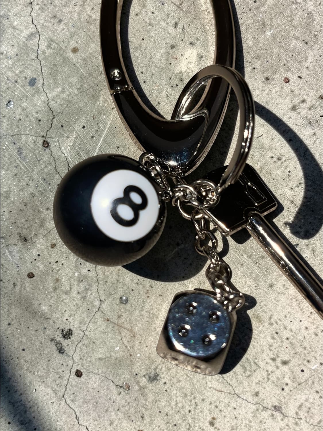 메탈 키링 실버 키홀더 8볼 주사위 키 오브제 키체인 상품이미지3