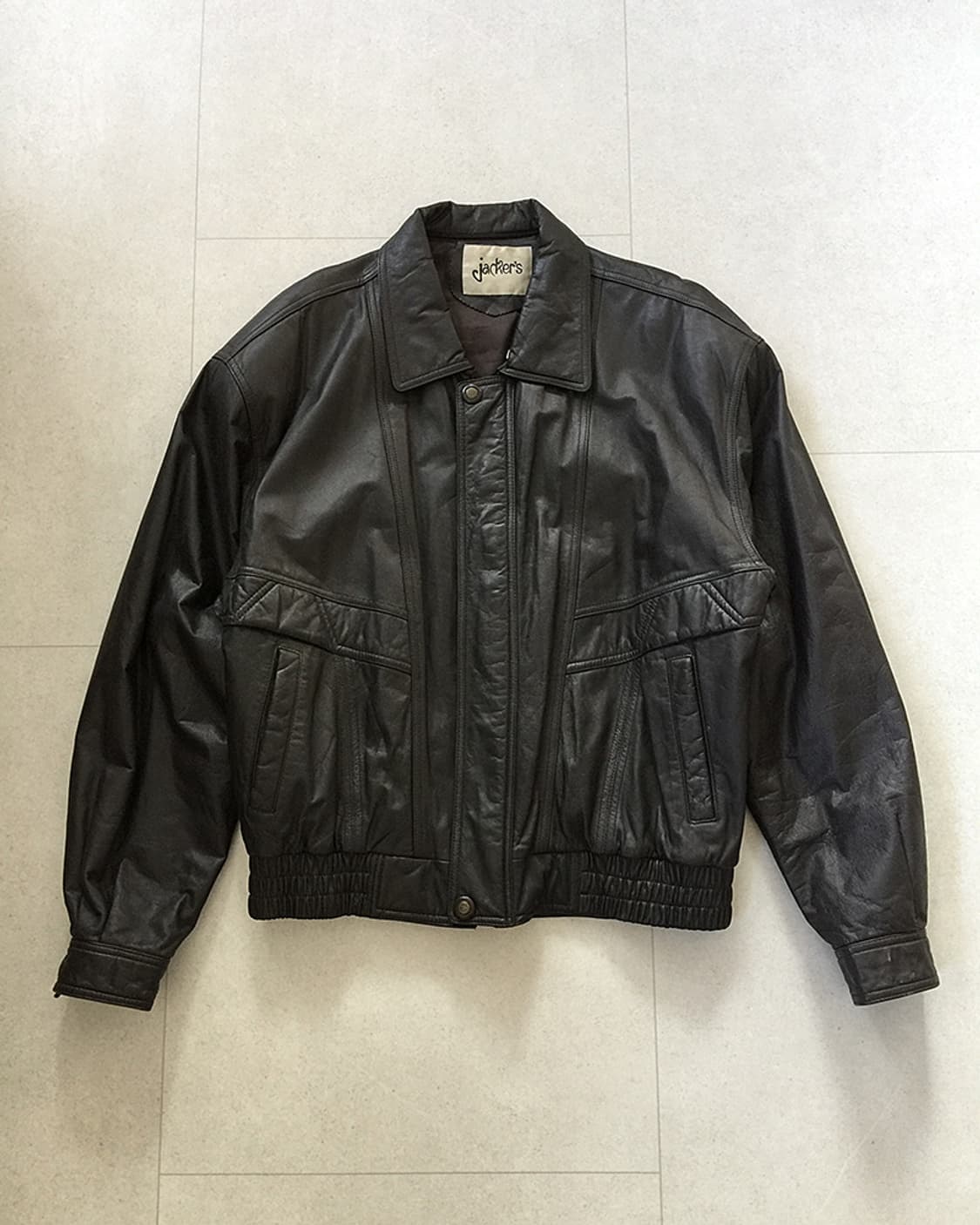 90s Man Vintage Cow Leather Jacket 105 상품이미지1