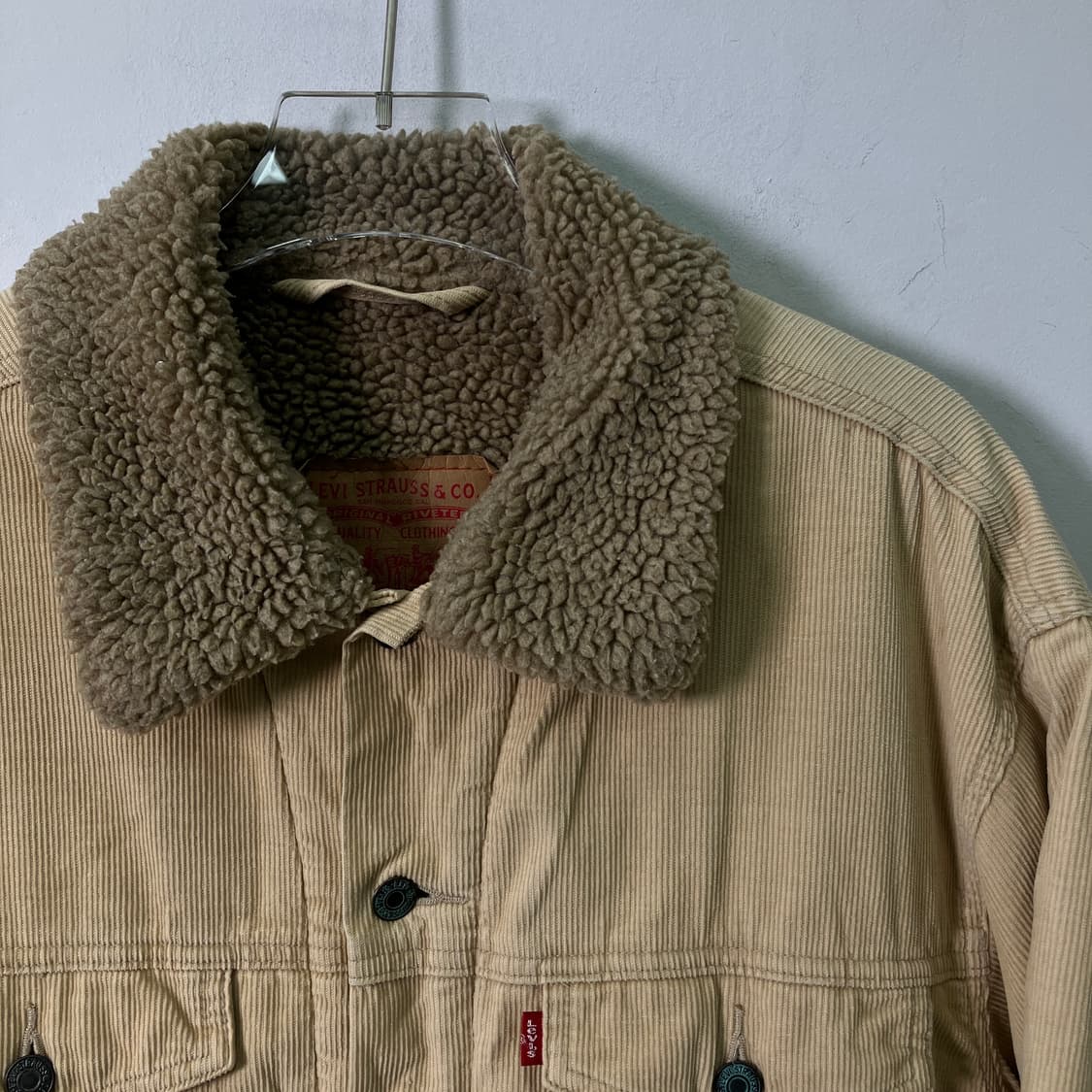 리바이스 베이지 코듀로이 쉐르파 트러커 자켓 M 상품이미지4