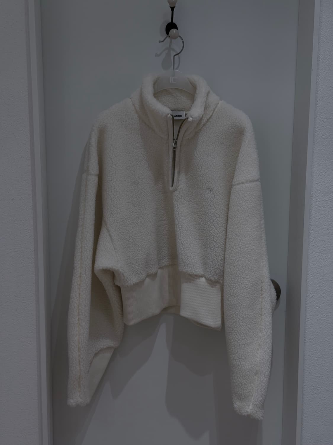 로우클래식 양털 테리 집업 아이보리 탑 상품이미지8