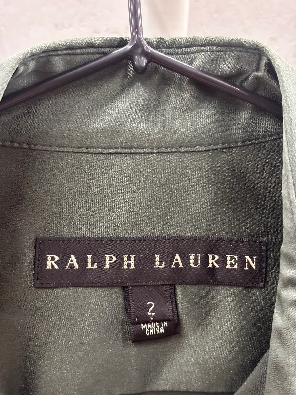 랄프로렌 그린 새틴 드레스 셔츠 상품이미지4