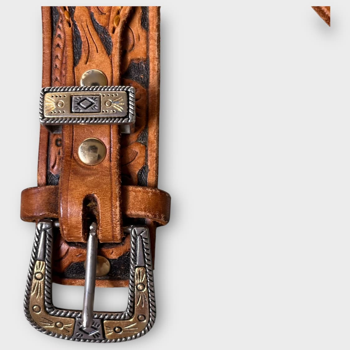 Japanese Vintage . 핸드메이드 레더 웨스턴 벨트 상품이미지3