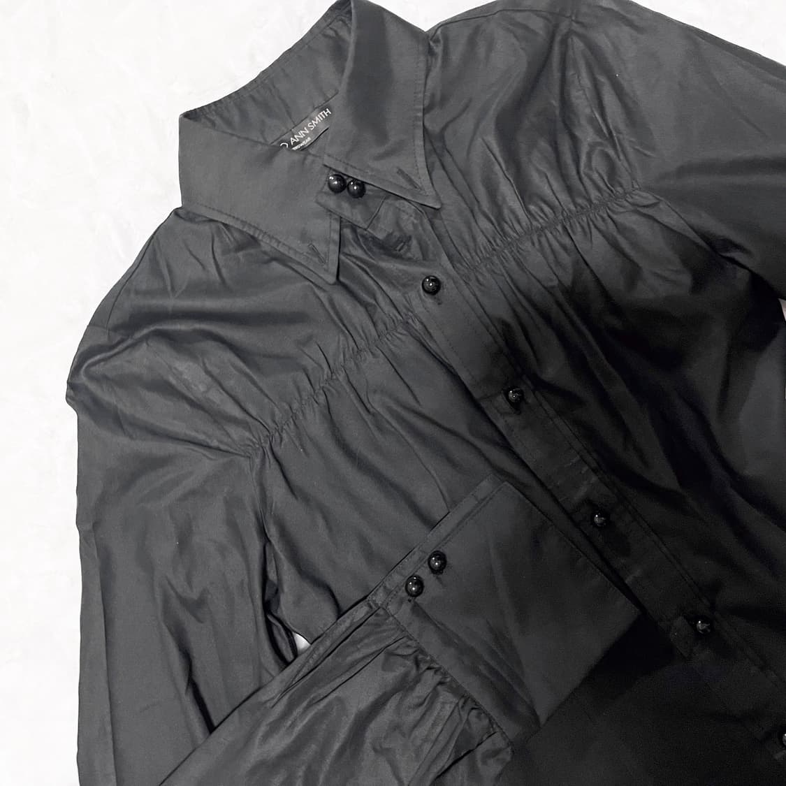 빈티지 고스 카라 블랙 셔츠 블라우스 상품이미지2