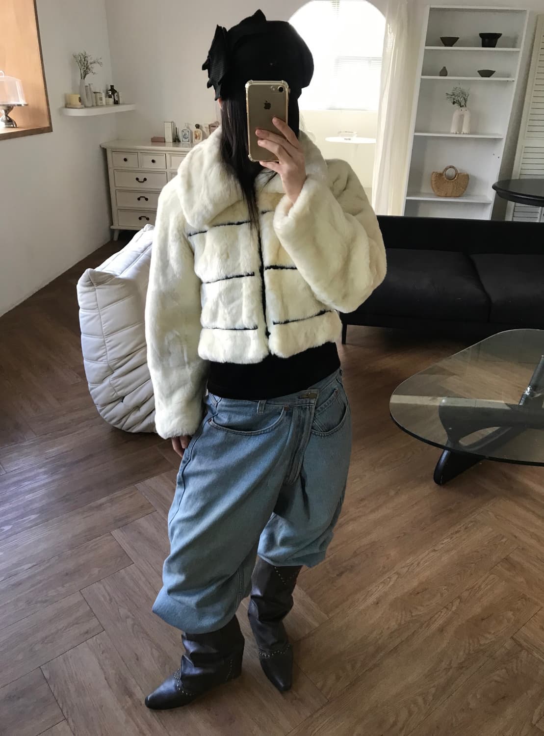 vintage ivory fur jacket 상품이미지4