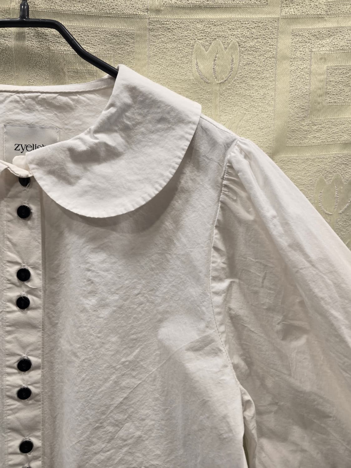 제리쉬 Zyelish 둥근 카라 면 블라우스 프리사이즈 상품이미지4