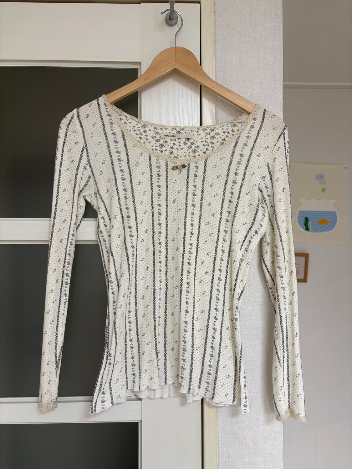 아이보리 플라워 도트 티셔츠 상품이미지1