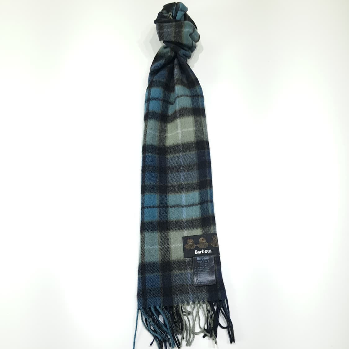 MX632 바버 울캐시미어 타탄체크 네이비 머플러 목도리 상품이미지3