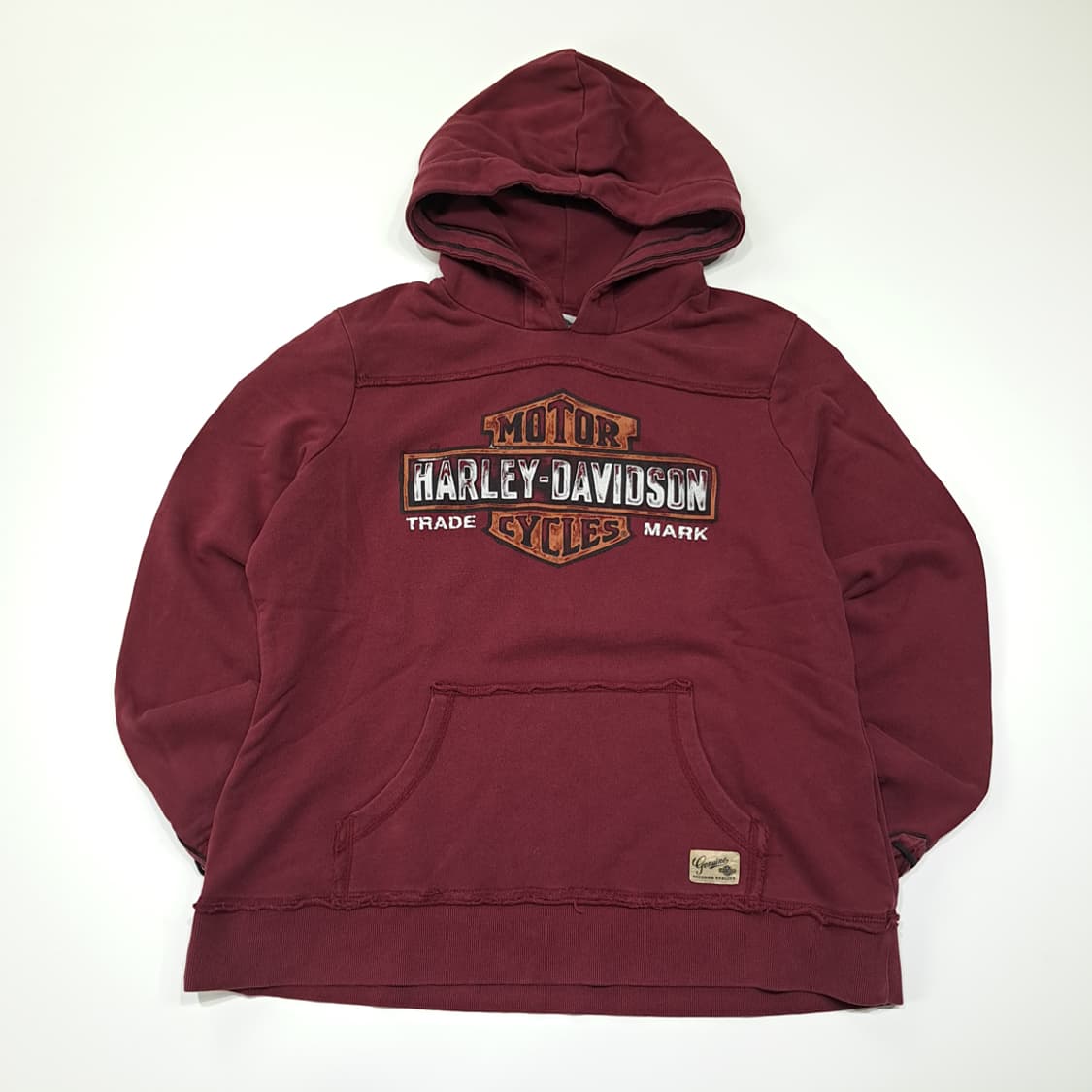 CL220 XL 할리데이비슨 코튼 레이스업 디스트레스드 버건디 후디 상품이미지1